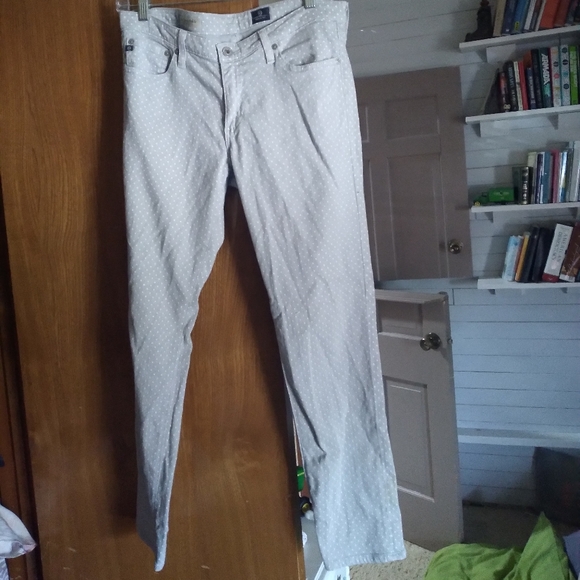 AG ADRIANO GOLDSCHMIED The Stevie Ankle Slim Leg Dot Grey Jeans 30 REGULAR - Picture 4 of 6